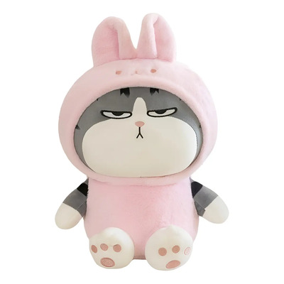 Peluche Gato Emperador Disfraz Conejo 40cm Color Rosa | Envío gratis