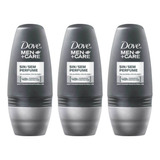 Kit C/03 Dove S/ Perfume Desodorante Rollon Masculino 50ml