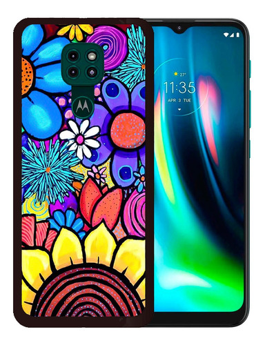 Funda Moto G9 / G9 Play / E7 Plus Flores De Colores Tpu/pm