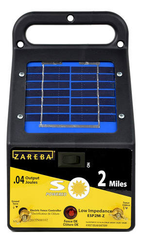 Cargador De Cerca Eléctrica Zareba Esp2m-z C/ Panel Solar