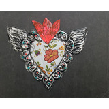 Corazón Mexicano Alado, Hecho A Mano. Artesanía Regala Deco.