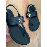 Hermosos Zapatos Sandalias Tory Burch Placa Piel Fina!!