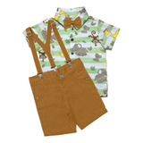 Roupa Safari Arca De Noé Listrado Caramelo Infantil