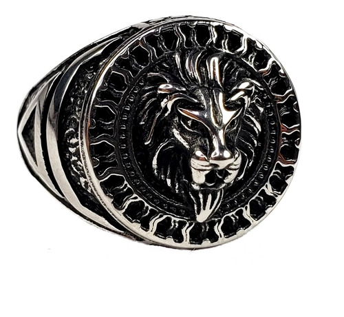 Anillo León Poder Escudo De Armas Acero Inoxidable Unisex 