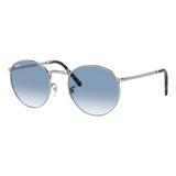 Óculos Ray Ban New Round Rb3637 Azul Degradê 003/3f 50mm Cor Cinza Cor Da Armação Prata Cor Da Haste Prata Desenho Redondo