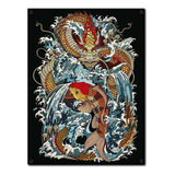 #1274 - Cuadro Decorativo - Tattoo Pez Koi Dragon Japón Mar 