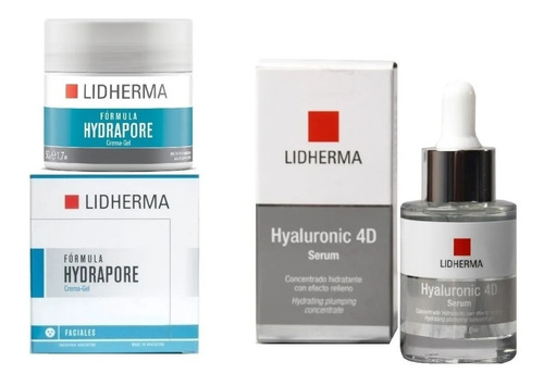 Hydrapore Crema Gel + Hyaluronic 4d Serum Hidrata Lidherma 