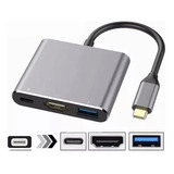 Adaptador Convertidor Usb 3.0 Tipo C A Hdmi 4k 3 En 1