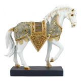 Cavalo Decorativo Cavalo Branco 30cm Estatua Resina Lindo 