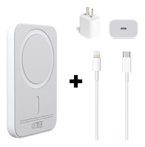 Batería Magsafe Compatible Con iPhone + Adaptador 20w + Usbc