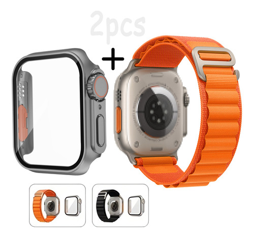 Protector Case Cristal Templado Para Apple Watch+correa Relo