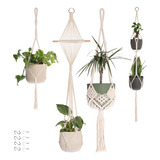 Colgador De Macramé Para Plantas, Paquete De 4, Para Interio