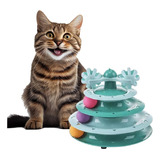 Juguete Interactivo Gato Torre 3 Niveles Con Pelota Piramide