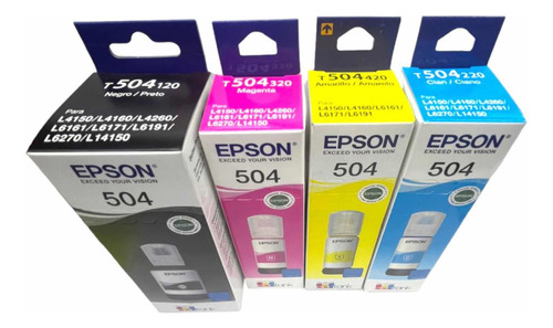 Pack 4 Tintas Originales Epson T504 Para L4150 L6171