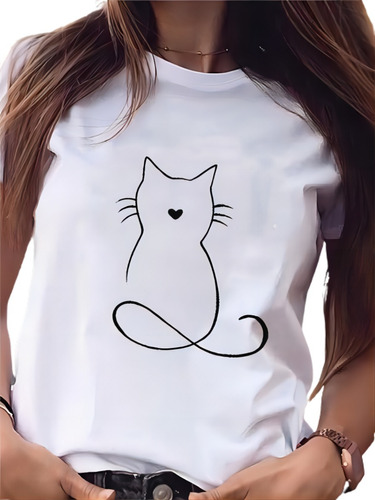 Camiseta Gráfica Inspirada En Lovely Cat