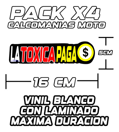 Calcomanias Stickers Vinil La Toxica Paga Auto Moto Laptop P