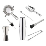 Set Bartender Barman Completo Coctelera Boston Acero Inox