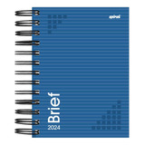 Agenda Diária Mini 2024 Brief Azul 192 F Spiral 11,7x15,4cm