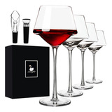 Swanfort Juego De 4 Copas De Vino Tinto Modernas, Copas De V