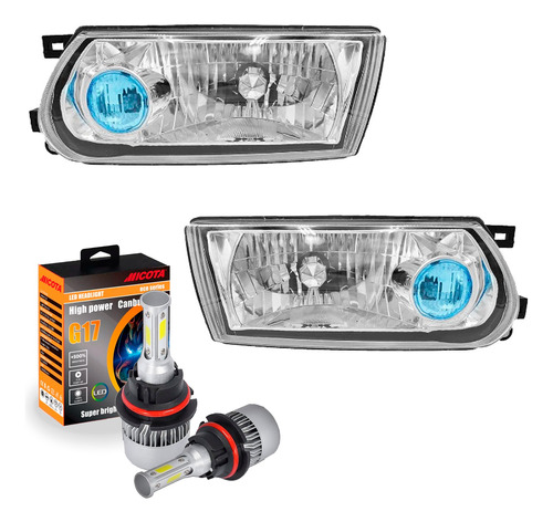 Par De Faros Delanteros Y Kits De Led H4 Tsuru 3 Cromado