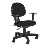 Cadeira De Escritório Qualiflex Executiva Ergonômica Com Braços N17 Abnt Ergonômica  Preta Com Estofado De Tecido