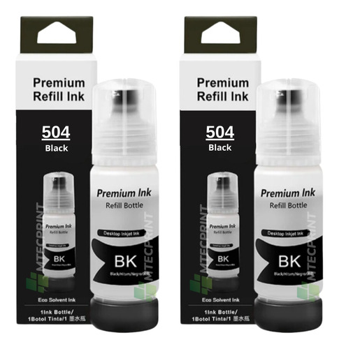 2x Tinta Para Uso Em Epson 504 L4150 L4160 L4260 L3150 L3250