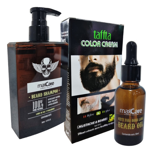 Tinte Barba Dark Brown + Shampoo 260ml + Aceite Maxcare