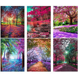 6 Kits Pintura Con Diamantes 5d Paisajes Decoracion 30x40cm