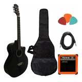 Guitarra Electroacústica Cuerdas De Acero + Amplificador 