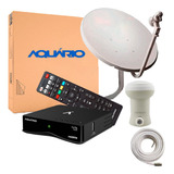 Kit Receptor Banda Ku Aquario +antena + Lnbf Simples + Cabo