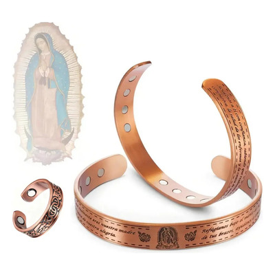 Pulsera De La Virgen De Guadalupe Brazalete Cobre Magnética | Meses sin interés
