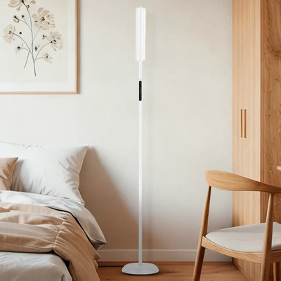 Outon Moderna Pie Lampara de 165 cm, LED , Rgb Cw Ajustable, Ritmo Musical, Control para App, Táctil Mando y Panel Táctil, Blanco | Envío gratis