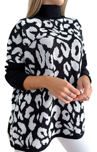 Maxi Sweater Mujer Polera Lana Abrigo Talle Grande Oversize