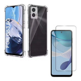 Capa Capinha + Película Vidro 9h Para Motorola Moto G53 5g Cor Transparente Para Moto G53 5g