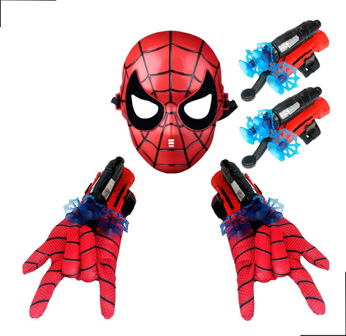 Luva Infantil Homem Aranha Lança Teia + Mascara Spider Man