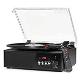 Tocadiscos De Vinilo Bluetooth Con Usb Radio Fm Control Remo