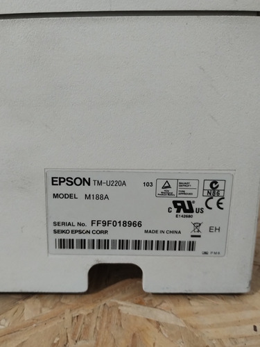Impresora Epson Tm-u220a Tickeadora No Fiscal