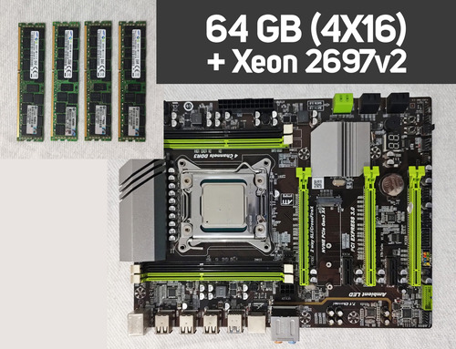 Kit Placa Mãe X79 + Xeon 2697v2 12 Núcleos + 64gb (4x16)