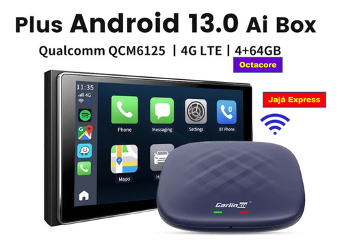 Streaming Box Automotivo Carros Com Carplay 4gb/64gb