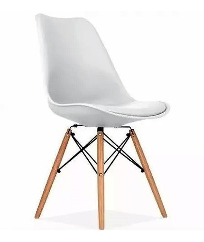 Silla Tulip Eames Dsw Con Almohadón Patas Madera