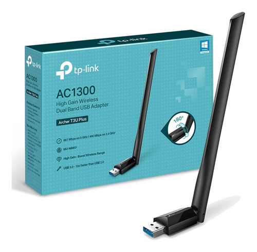 Adaptador Usb Wi Fi Tp Link T3u Plus Antena Dual Band Ac1300