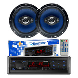 Kit Alto Falante 6 Pol + Toca Rádio Carro Mp3 Player Usb Fm