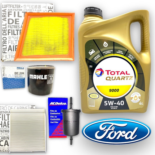 Kit Filtros Ford Fiesta Kinetic 1.6 + Aceite Total 9000 5w40