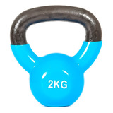 Pesa Rusa Vinilo Coated Kettlebell 2 Kg Para Ejercicio Color Azul