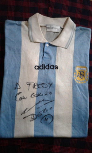 Camiseta Argentina adidas Oficial 1994 Autografiada Maradona