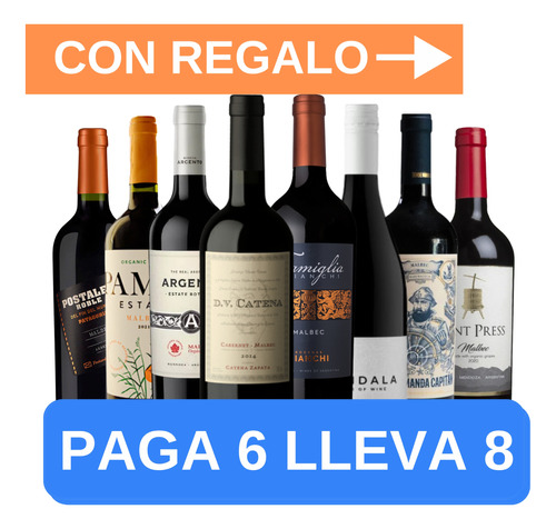 Oferta De Vino Luigi  En Combo (8 Botellas)a. Quirino 