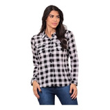 Blusa Camisa Xadrez Franelada Feminina Moda Inverno P Ao Gg