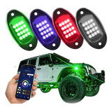 4 Luces Led Rgb Rock Light Bluetooth Jeep Rzr Offroad Autos
