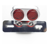 Calavera Stop Porta Placa Cromo Para Moto Universal Kinlley 