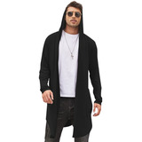 Cardigan Masculino Casaco Manga Longa Blazer Longo Sobretudo